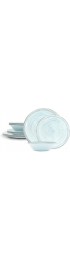 Zak Designs French Country House Melamine Dinnerware Set Includes Dinner Salad Plates and Individual Bowls 12-Piece Break-resistant Dishwasher Safe  Lavage Sky