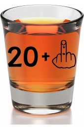 21st Birthday Shot Glass 21 + Middle Finger Funny Birthday Gifts For Him Or Her Silly Bday Decorations For Men Women daughter Sister Best Friend Co-Worker Twenty One Birthday Shot Glass