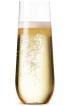 24 Pack Stemless Plastic Champagne Flutes Disposable 9 Oz Clear Plastic Toasting Glasses Shatterproof Recyclable and BPA-Free