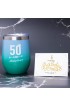 50th Birthday Gifts Box for women with 6 Special & Unique Gifts for Mom Sister Best Friend Wife Grandma Coworker | Funny Wine Gift Ideas Mirror Funny Socks Jewelry Makeup Bag Keychain