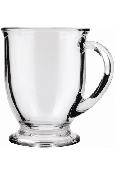 Anchor Hocking 16-oz Café Glass Coffee Mugs Clear Set of 6