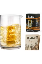 Barillio 20 Oz Crystal Cocktail Mixing Glass Set | Seamless Mixing Pitcher for Stirred Cocktail with Weighted Bottom | Old Fashioned Kit for Bartenders