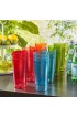 Cafe Break-Resistant Plastic 20oz Restaurant-Quality Beverage Tumblers | Set of 16 in 4 Assorted Colors.