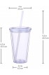 Cupture Classic 12 Insulated Double Wall Tumbler Cup with Lid Reusable Straw & Hello Name Tags 16 oz Bulk Pack Clear