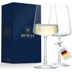 German Made Wine Glasses High-End Wine Glass [Set of 2] 14 Ounces White Wine Glasses Premium Crystal Clear Blown Glassware for Wines Extremely Durable Great Gift for Holiday Christmas Birthday