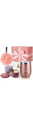 Gifts for Women Birthday Unique Funny Insulated Wine Tumblers Rose Gold and Candles 2 Pack and Bath Loofah XL Bath Set Unique Gifts for Women Mom Sister Friends Female Grandma Birthday Gifts
