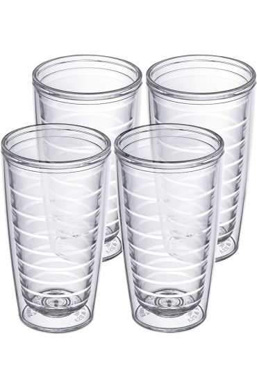 Insulated Tumblers 4-pack 16 oz Made in USA Great for Iced Coffee & Hot Drinks Clear Double Wall Plastic Tumbler Cups Microwave Freezer & Top Rack Dishwasher Safe Reusable Cups by Homestead Choice