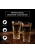 JAIEF Set of 6 Tequila Glasses Heavy Base Shot Glass Cordial Glasses 2 oz