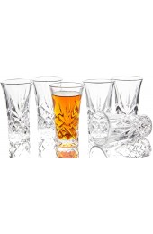 JAIEF Set of 6 Tequila Glasses Heavy Base Shot Glass Cordial Glasses 2 oz