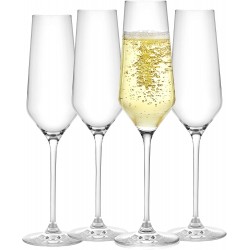 JoyJolt Champagne Flutes – Layla Collection Crystal Champagne Glasses Set of 4 – 6.7 Ounce Capacity – Ideal for Home Bar Special Occasions – Made in Europe