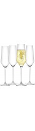 JoyJolt Champagne Flutes – Layla Collection Crystal Champagne Glasses Set of 4 – 6.7 Ounce Capacity – Ideal for Home Bar Special Occasions – Made in Europe