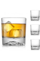 JoyJolt Radiant Crystal Whiskey Glasses Set 4 'Mountain' Whiskey Glass. 10oz Old Fashioned Glass. Rocks Glass Scotch Glasses Bourbon Glass Tumbler Liquor Drink Glasses or Short Cocktail Glass