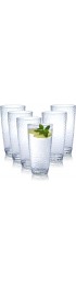 Kurala Unbreakable Plastic Tumbler Cups Set of 6 Large Water Tumbler Set 25 oz Highball Drinking Glasses Clear
