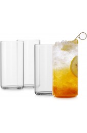 LUXU Drinking Glasses 19 oz Thin Highball Glasses Set of 4,Clear Tall Glass Cups For Water Juice Beer Drinks and Cocktails and Mixed Drinks