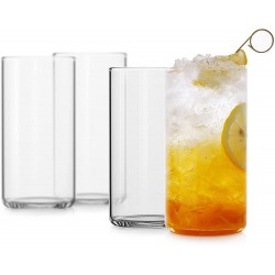 LUXU Drinking Glasses 19 oz Thin Highball Glasses Set of 4,Clear Tall Glass Cups For Water Juice Beer Drinks and Cocktails and Mixed Drinks
