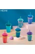 Meoky Color Changing Cups with Lids and Straws for Kids 6Pack 12oz Plastic Reusable Cold Drink Tumblers Summer Party Cups