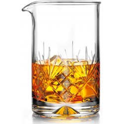 MOFADO Crystal Cocktail Mixing Glass 18oz 550ml Thick Weighted Bottom Premium Seamless Design Professional Quality