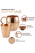 Mule Science Authentic Moscow Mule Copper Mugs Set of 4 16oz | Solid 100% Copper Cups Set w 4 Straws 4 Coasters 1 Shot Glass 1 Spoon 1 Cleaning Brush | Tarnish Resistant