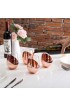 MyGift Modern Copper Accent Stemless Wine Glass Set Red Wine Glasses Set of 4