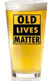 Old Lives Matter Beer Glass Funny Retirement or Birthday Gifts for Men Unique Gag Gifts for Dad Grandpa Old Man or Senior Citizen