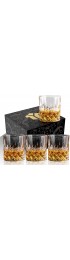 OPAYLY Crystal Whiskey Glasses Set of 4 Rocks Glasses 10 oz Old Fashioned Tumblers for Drinking Scotch Bourbon Whisky Cocktail Cognac Vodka Gin Tequila Rum Liquor Rye Gift for Men Women at Home Bar