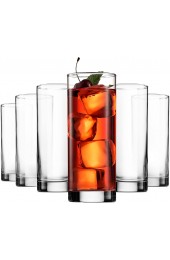 Paksh Novelty Italian Highball Glasses [Set of 6] Clear Heavy Base Tall Bar Glass Drinking Glasses for Water Juice Beer Wine Whiskey and Cocktails | 13-Ounce Cups