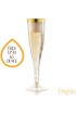Plastic Champagne Flutes Disposable Gold Glitter with a Gold Rim [1 Box of 36] 6.5 Oz Premium Toasting Flutes Elegant Stylish Mimosa Glasses Perfect for Weddings Anniversaries and Catered Events