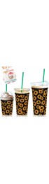 Sekepingo 3Pack Iced Coffee Cup Sleeves Reusable Insulated Sleeve for Cold Beverages Drinks Cup Cover Holder for Starbucks Coffee Dunkin Donuts,McDonalds,Sunflower16-22oz S 22-28oz M and 30-32oz L