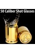 The Original 50 Cal Shot Glass Set of 2 Shot Glasses Shaped like 50 Caliber Bullet Casings Each Shot Holds 2 Ounces