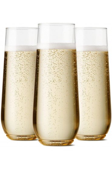 TOSSWARE POP 9oz Flute Premium Quality Recyclable Unbreakable & Crystal Clear Plastic Champagne Glasses