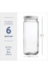 Travel Glass Drinking Bottle 16 Ounce [6 Pack] Plastic Airtight Lids Reusable Glass Water Bottle for Juicing Smoothies Kombucha Tea Milk Bottles Homemade Beverages Bottle,