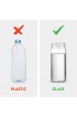 Travel Glass Drinking Bottle 16 Ounce [6 Pack] Plastic Airtight Lids Reusable Glass Water Bottle for Juicing Smoothies Kombucha Tea Milk Bottles Homemade Beverages Bottle,