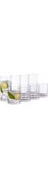 US Acrylic Classic 8 piece Premium Quality Plastic Tumblers in Clear | 4 each: 12 ounce Rocks and 16 ounce Water Drinking Cups | Reusable BPA-free Made in the USA Top-rack Dishwasher Safe