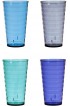 US Acrylic Splash 18-ounce Plastic Tumblers | Value set of 16 in 4 Coastal Colors