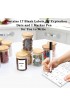 AISIPRIN 12 Pcs Glass Spice Jars with Bamboo Airtight Lids and 114 Labels 9oz Small Food Storage Containers for Kitchen Coffee Herb Marker and Brush Included