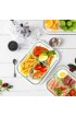 Bayco 8 Pack Glass Meal Prep Containers 3 Compartment Glass Food Storage Containers with Lids Airtight Glass Lunch Bento Boxes BPA-Free & Leak Proof 8 lids & 8 Containers White
