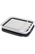 Collapsible Dish Drying Rack Popup and Collapse for Easy Storage Drain Water Directly into The Sink Room for Eight Large Plates Sectional Cutlery and Utensil Compartment Compact and Portable.