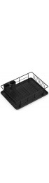 Dish Drying Rack GSlife Small Dish Rack with Tray Compact Dish Drainer for Kitchen Counter Cabinet Black