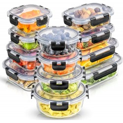 JoyFul by JoyJolt 24pc Borosilicate Glass Storage Containers with Lids. 12 Airtight Freezer Safe Food Storage Containers Pantry Kitchen Storage Containers Glass Meal Prep Container for Lunch