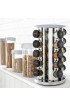 Kamenstein Revolving 20-Jar Countertop Rack Tower Organizer with Free Spice Refills for 5 Years Polished Stainless Steel