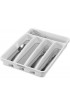 madesmart Classic Mini Silverware Tray White | CLASSIC COLLECTION | 5-Compartments | Kitchen Organizer |Soft-grip Lining and Non-slip Rubber Feet | BPA-Free