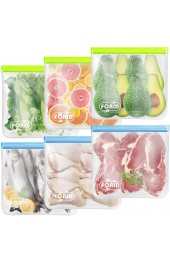 Reusable Gallon Freezer Bags 6 Pack EXTRA THICK 1 Gallon Bags LEAKPROOF Gallon Storage Bags for Marinate Food & Fruit Cereal Sandwich Snack Meal Prep Travel Items Home Organization Storage