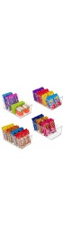 Set Of 4 Plastic Food Storage Organizer Bins Divided Compartment Holder for Snacks Packets Pouches Stackable Fridge Organizers for Freezer Kitchen Cabinets Clear Plastic Pantry Storage Rack