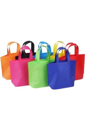 Shindel 24 Pack 13 Tote Gift Bags One Side Blank Non-woven Bags Colored Treat Bags Easter Tote Bags for Kids Easter Hunt Bags Bulk