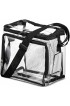 Stadium Approved Clear Tote Bag with Adjustable Strap Front Storage Compartment and Mesh Pockets See Through Zippered Clear Tote Bags for Work School Concerts Sports Games Bags