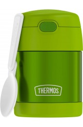 THERMOS FUNTAINER 10 Ounce Stainless Steel Vacuum Insulated Kids Food Jar with Folding Spoon Lime