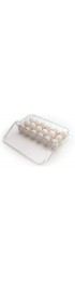 Totally Kitchen Plastic Egg Holder BPA Free Fridge Organizer with Lid & Handles Refrigerator Storage Container 18 Egg Tray Clear