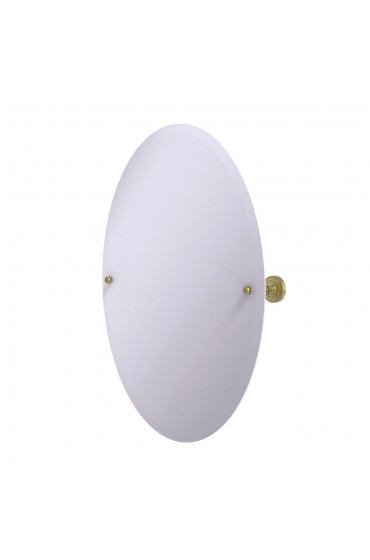 | Allied Brass Dottingham 21-in W x 28-in H Satin Brass Oval Frameless Bathroom Mirror - EN24371