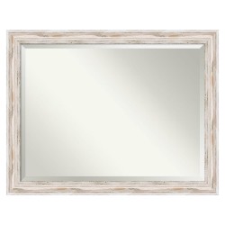 | Amanti Art Alexandria White Wash Frame Collection 45.12-in W x 35.12-in H Distressed White Rectangular Bathroom Mirror - DS55256
