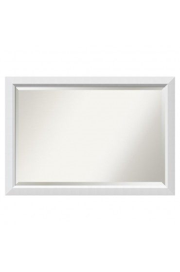 | Amanti Art Blanco White Frame Collection 40-in W x 28-in H Satin White Rectangular Bathroom Mirror - SR98424